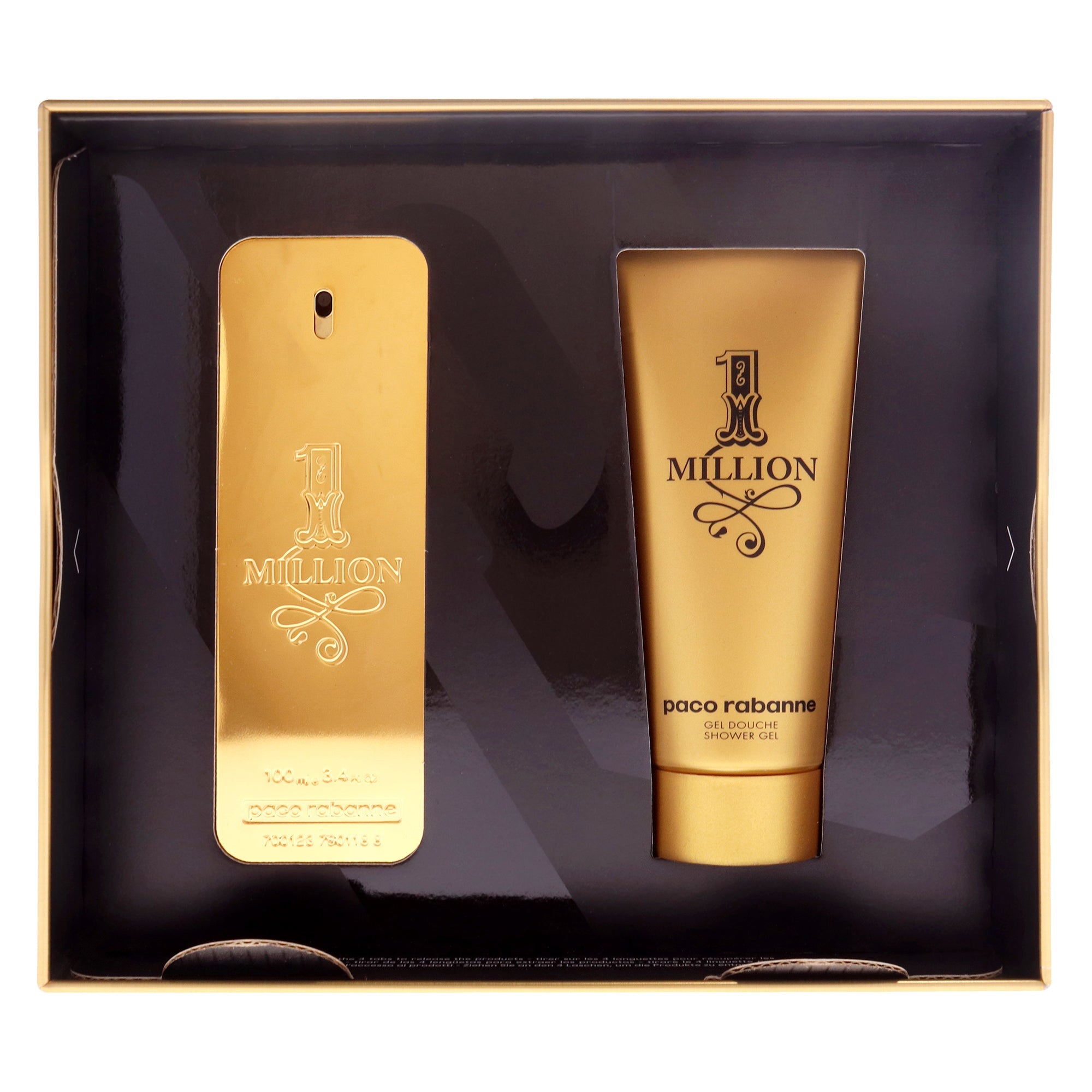 1 Million by Paco Rabanne for Men - 2 Pc Gift Set 3.4oz EDT Spray, 3.4oz Shower Gel