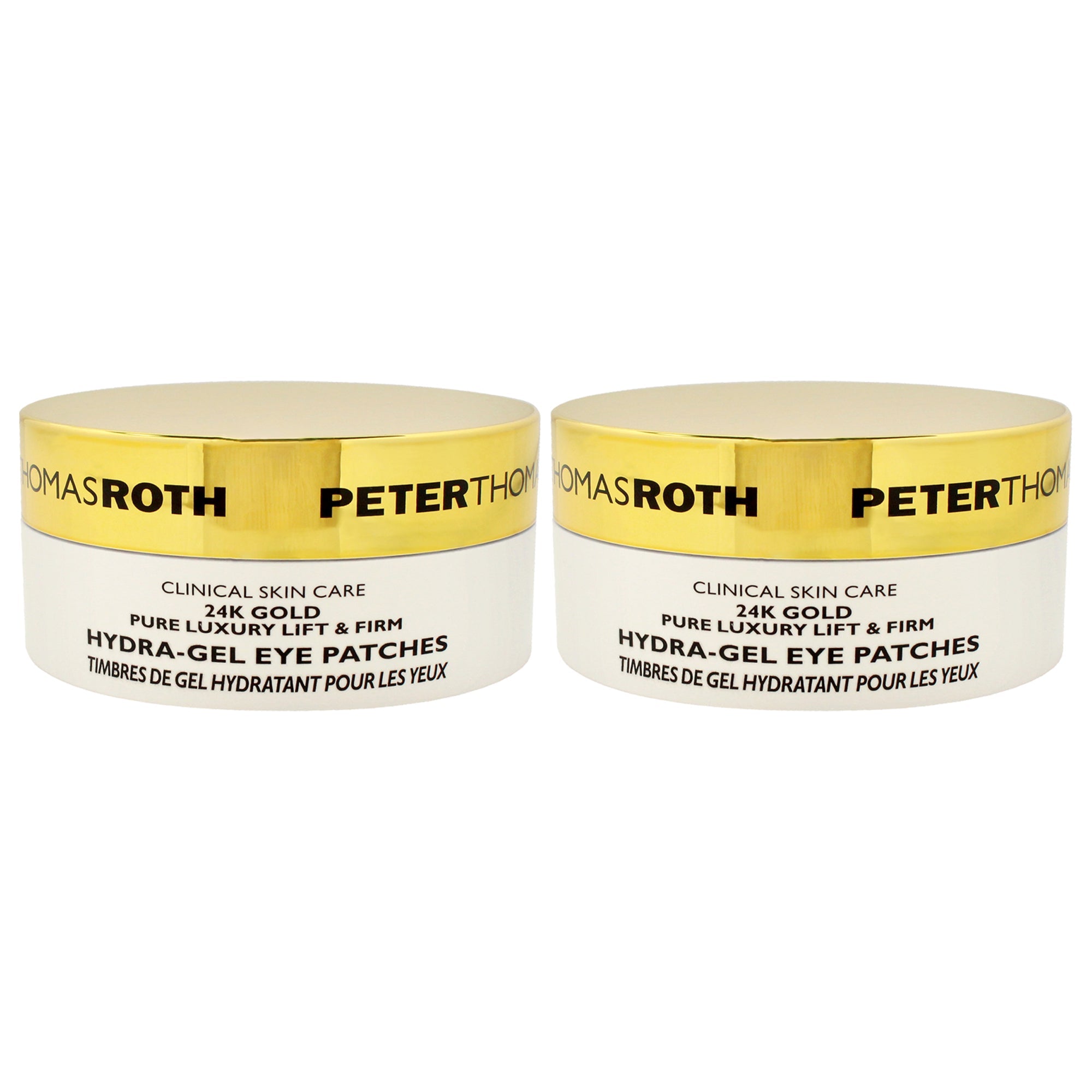 24K Gold Pure Luxury Lift & Firm Hydra-Gel Eye Patches by Peter Thomas Roth for Women - 60 Pc Patches + Spatula Eye Patches - Pack of 2