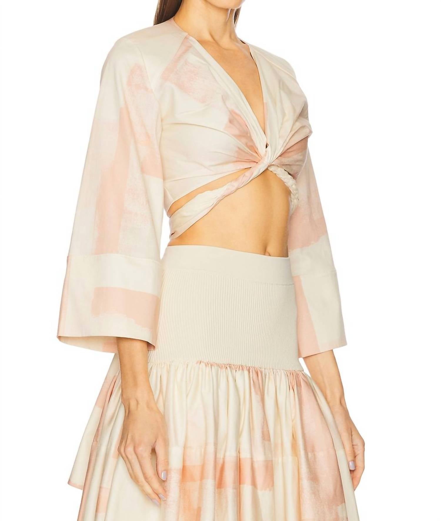 Ansalm Top In Pink Brushstroke