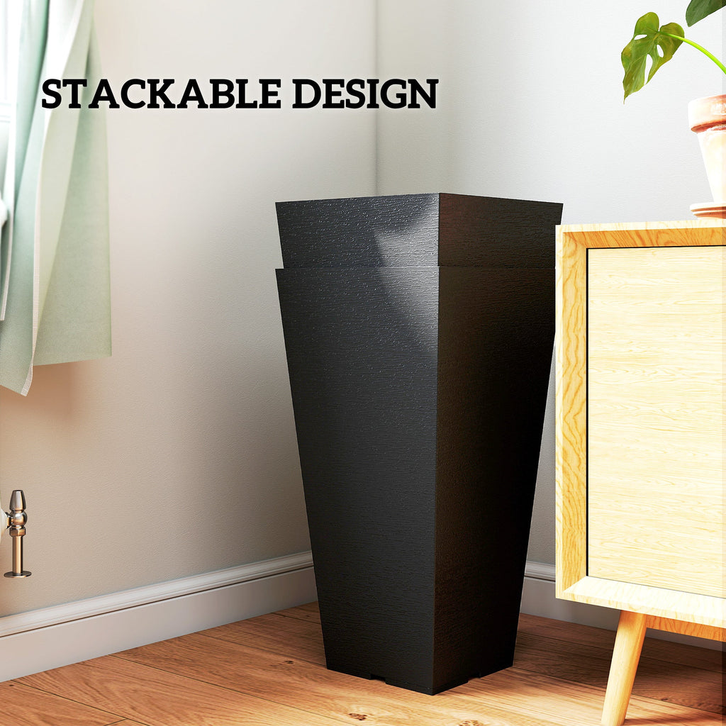 2-Pack Tall Plastic Planters for Entryway & Deck