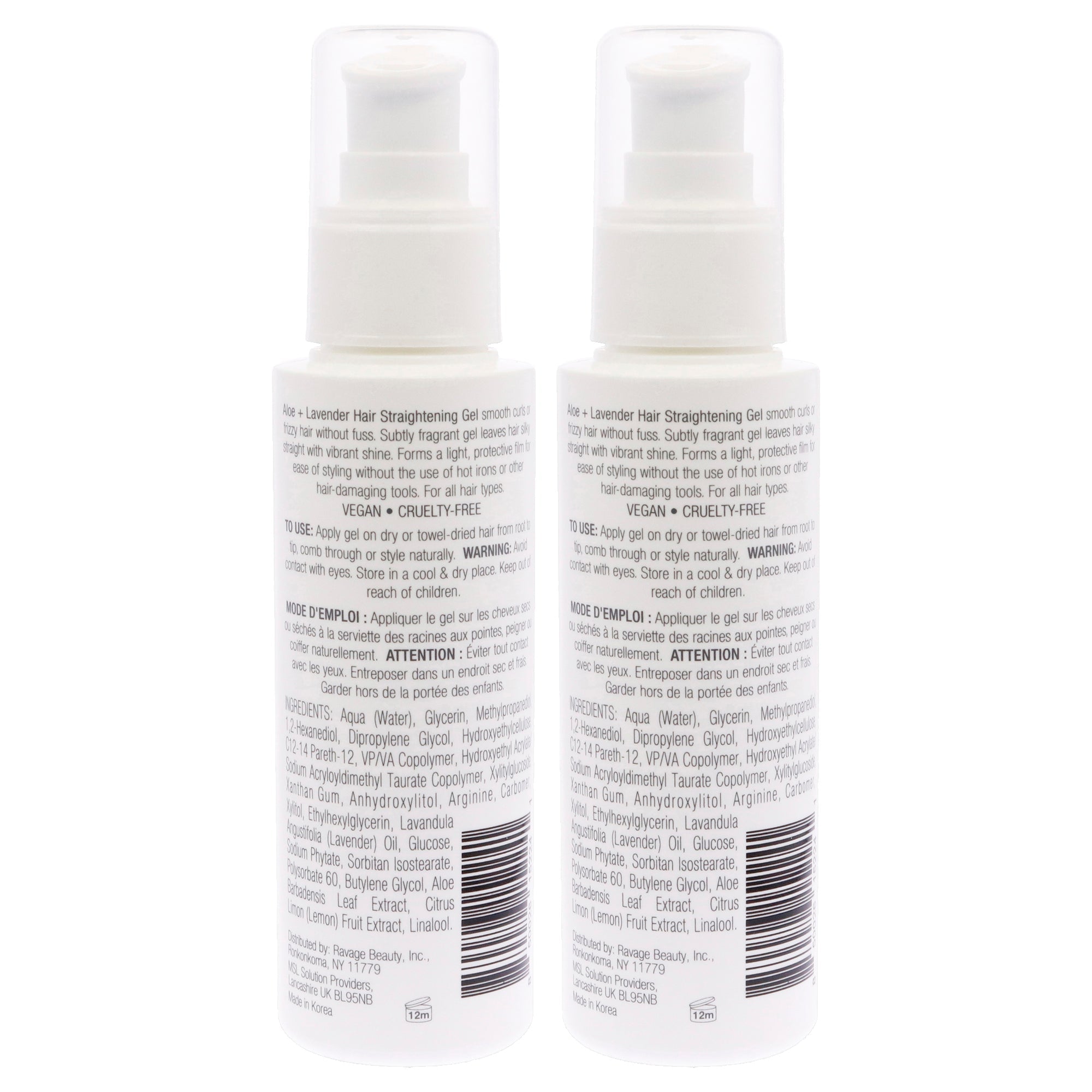 Aloe Plus Lavender Hair Straightening Gel by e.fek.tiv for Unisex - 3.38 oz Gel - Pack of 2