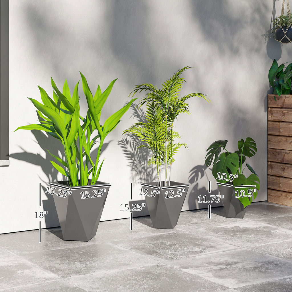 3-Pack Stackable MgO Planters with Drainage