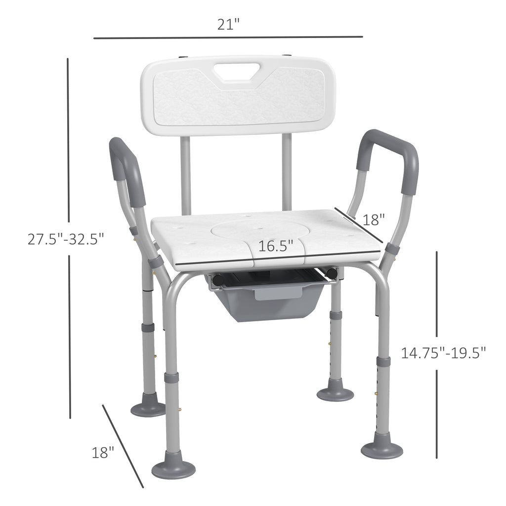 3-in-1 Shower Chair and Raised Toilet Seat for Seniors