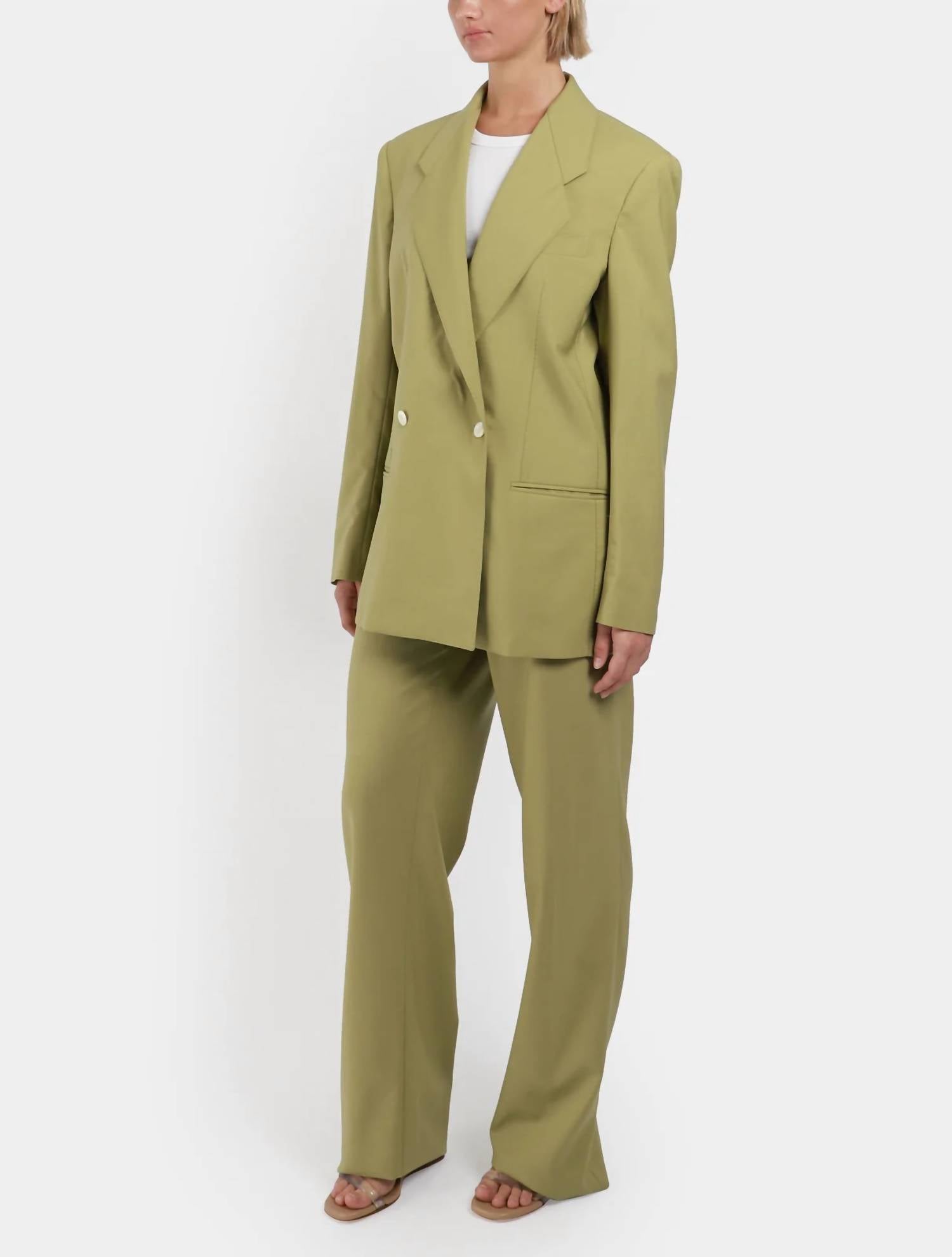 Anna Blazer In Sage Green