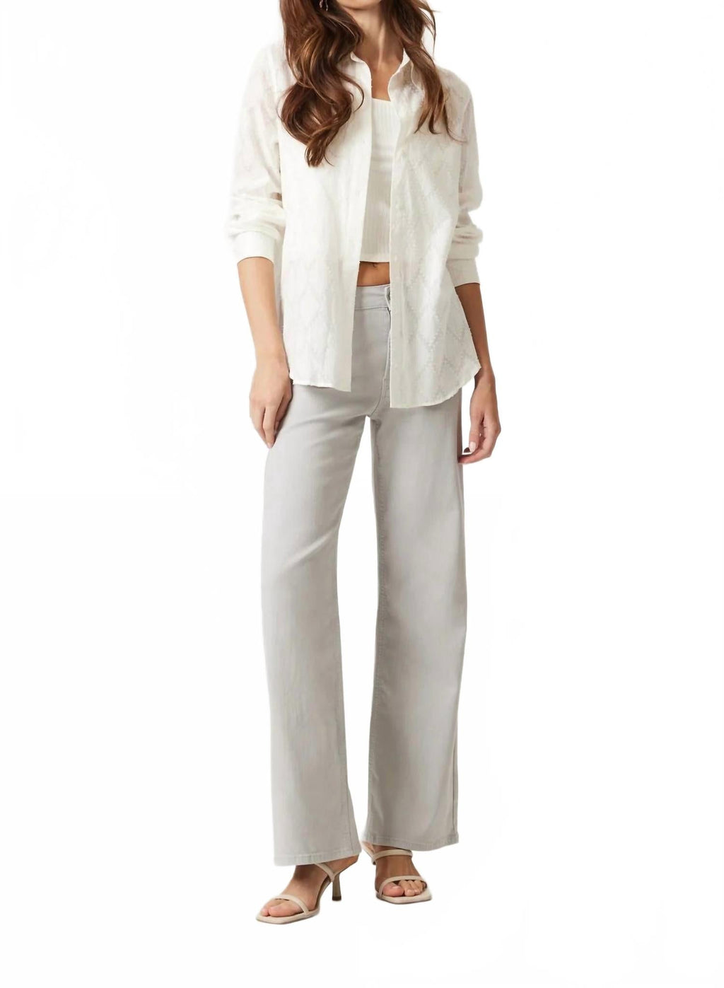 Alena High Rise Straight Leg Jeans In Mirage Gray Flex Blue