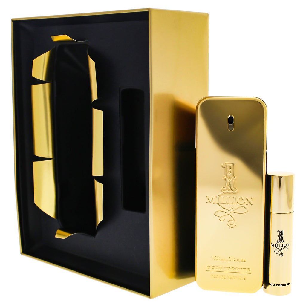 1 Million by Paco Rabanne for Men - 2 Pc Gift Set 3.4oz EDT Spray, 0.34oz EDT Spray (Mini)