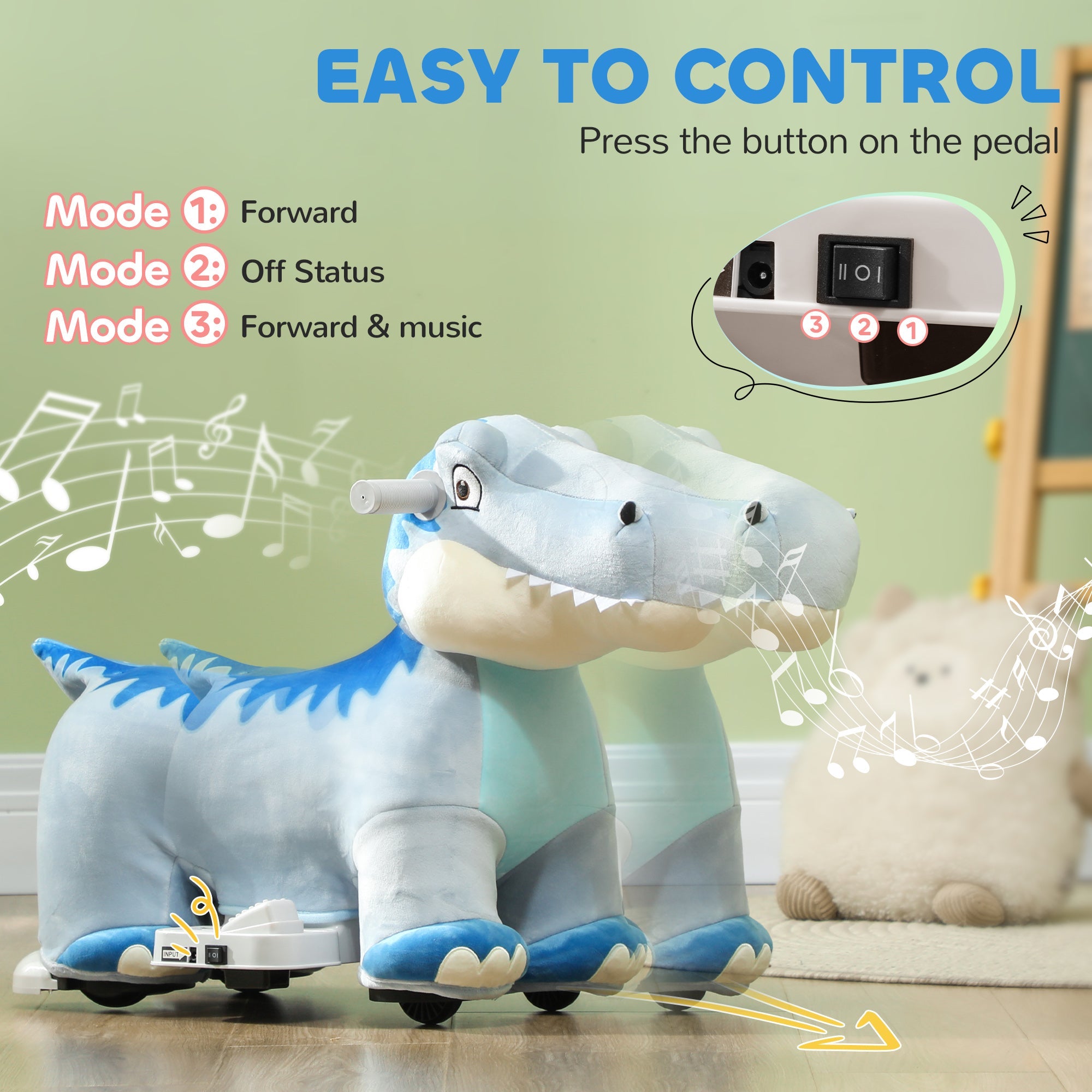 6V Tyrannosaurus Ride On Toy for Toddlers