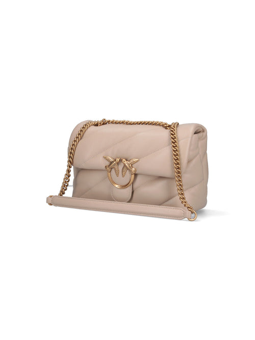 "Classic Love Puff" Crossbody Bag – Beige