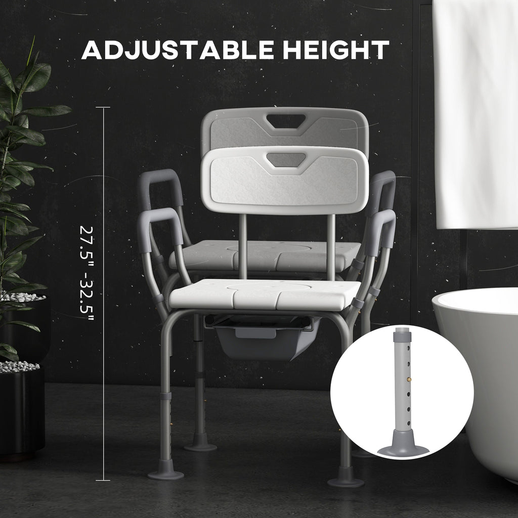 3-in-1 Shower Chair and Raised Toilet Seat for Seniors