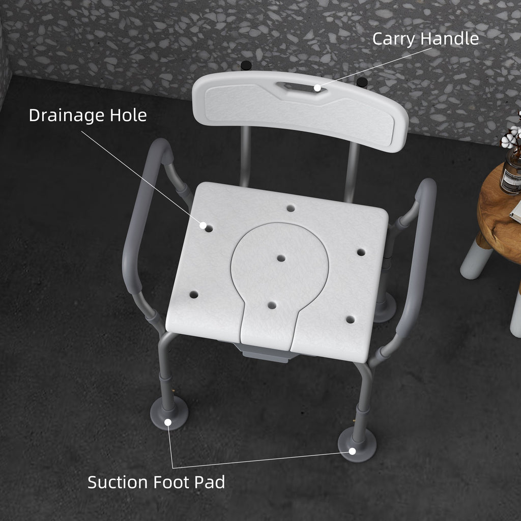 3-in-1 Shower Chair and Raised Toilet Seat for Seniors