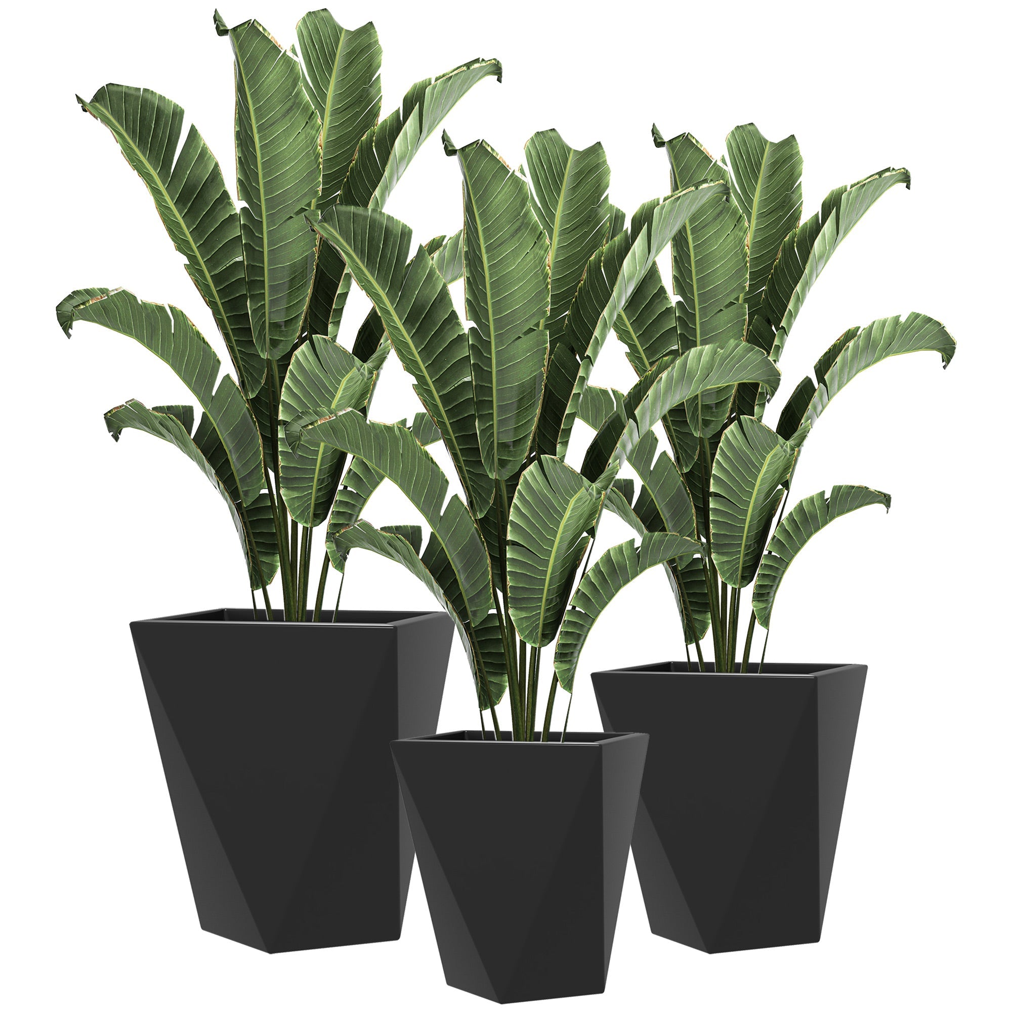 3-Pack Stackable MgO Planters with Drainage