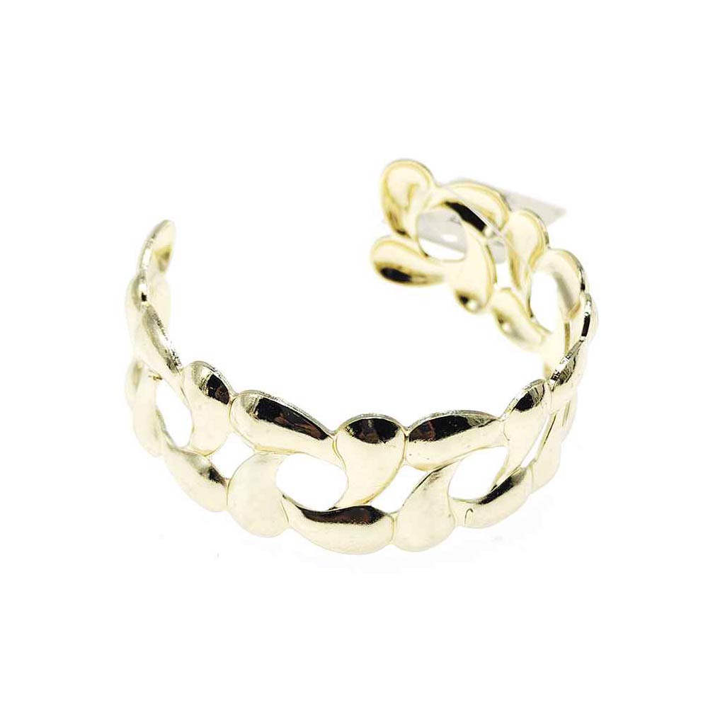 12PCS - Bold Open Chain Link Cuff Bracelets