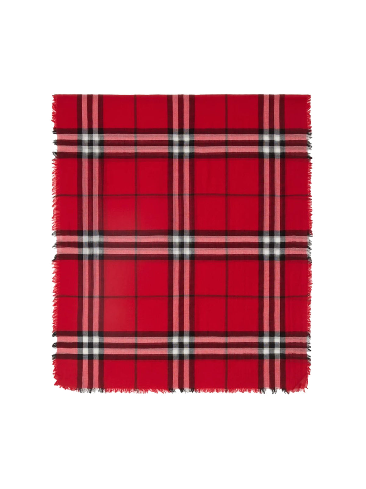 "Check" Wool Scarf – Red