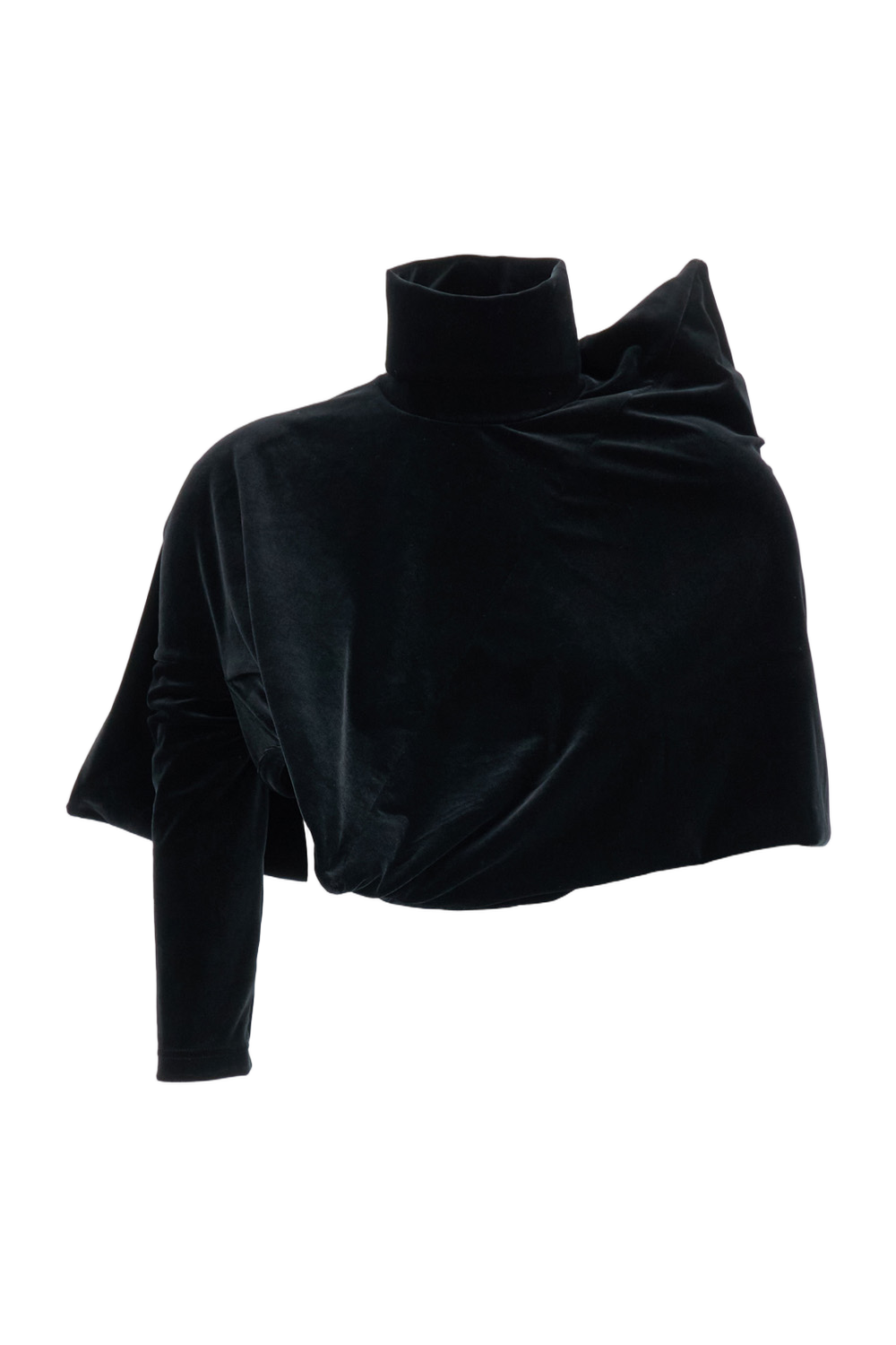 Asymmetric Structured Top With High Neckline