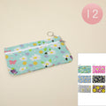 12PCS - Floral Print Keychain Pencil Cases Mini Pouch Bags