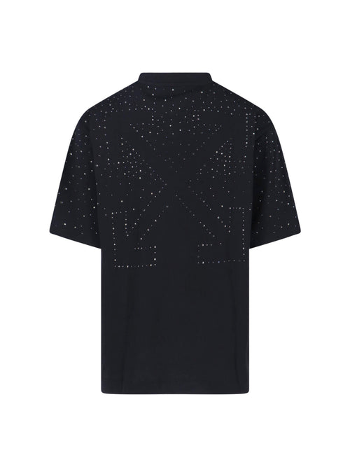 "Logo Strass" T-Shirt – Black