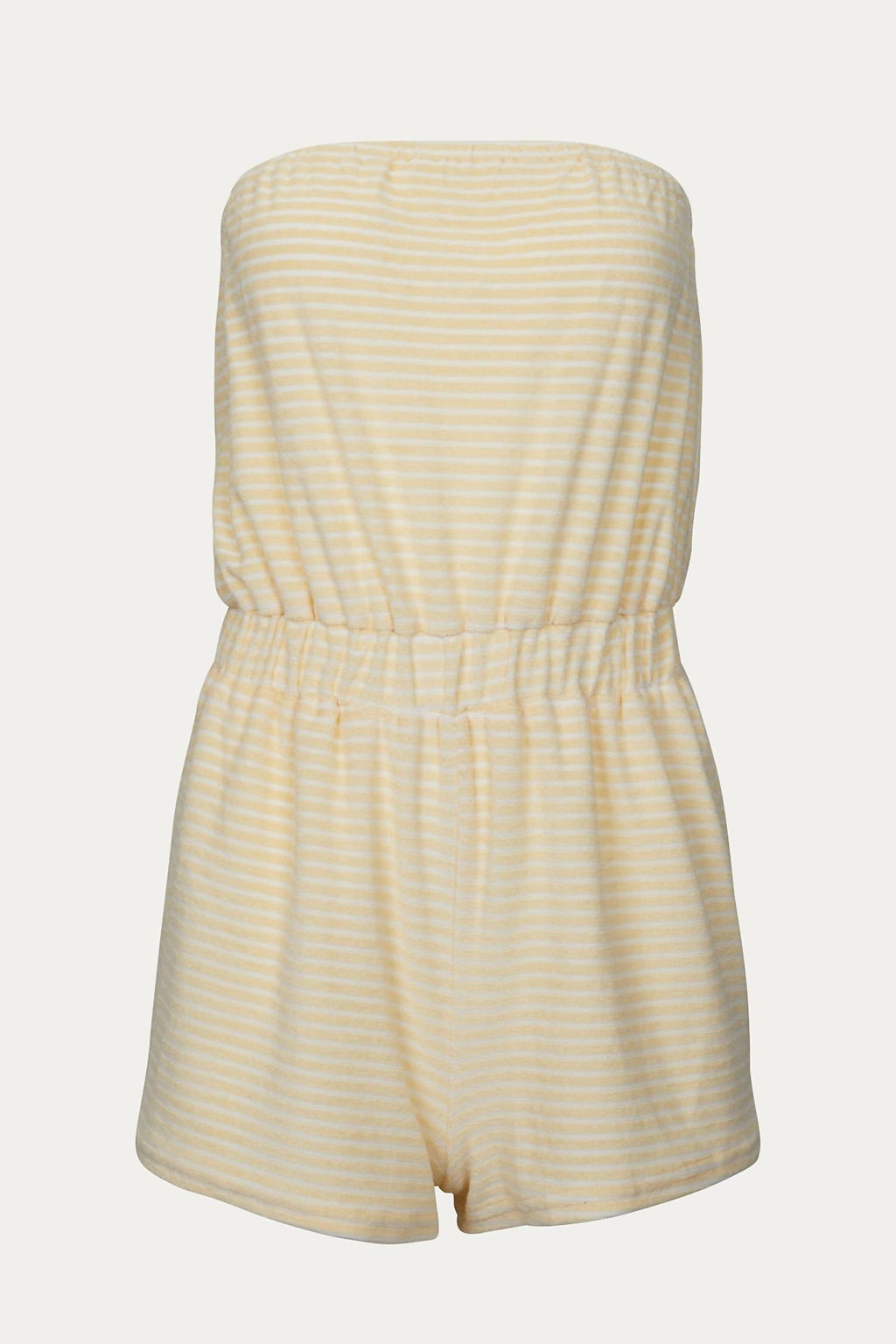 Anise Strapless Cotton-Terry Romper In Yellow Stripe