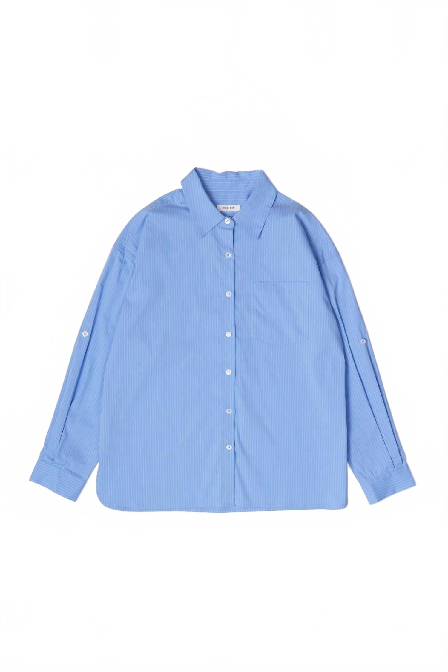 Annalise Button Up Top In Blue