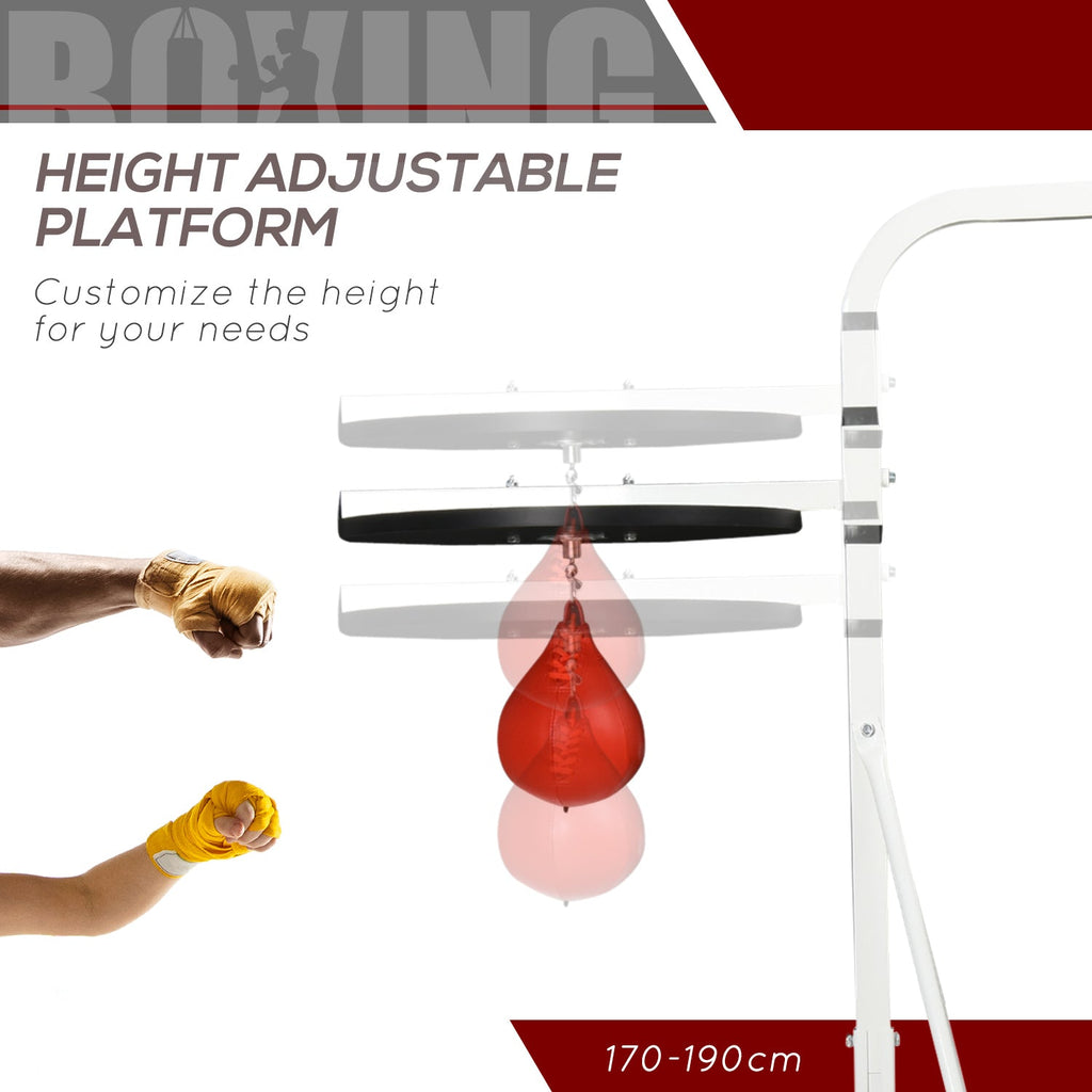2-in-1 Freestanding Punching Bag Stand with Heavy and Speed Bag