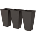 3-Pack Anti-Crack Plastic Flower Pots for Garden & Home