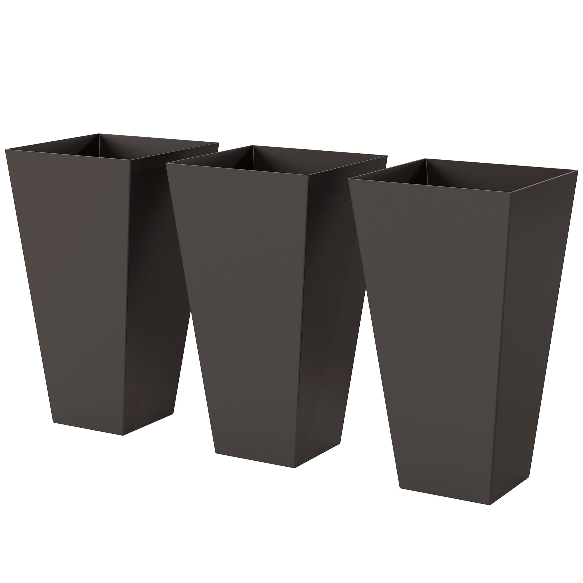 3-Pack Anti-Crack Plastic Flower Pots for Garden & Home