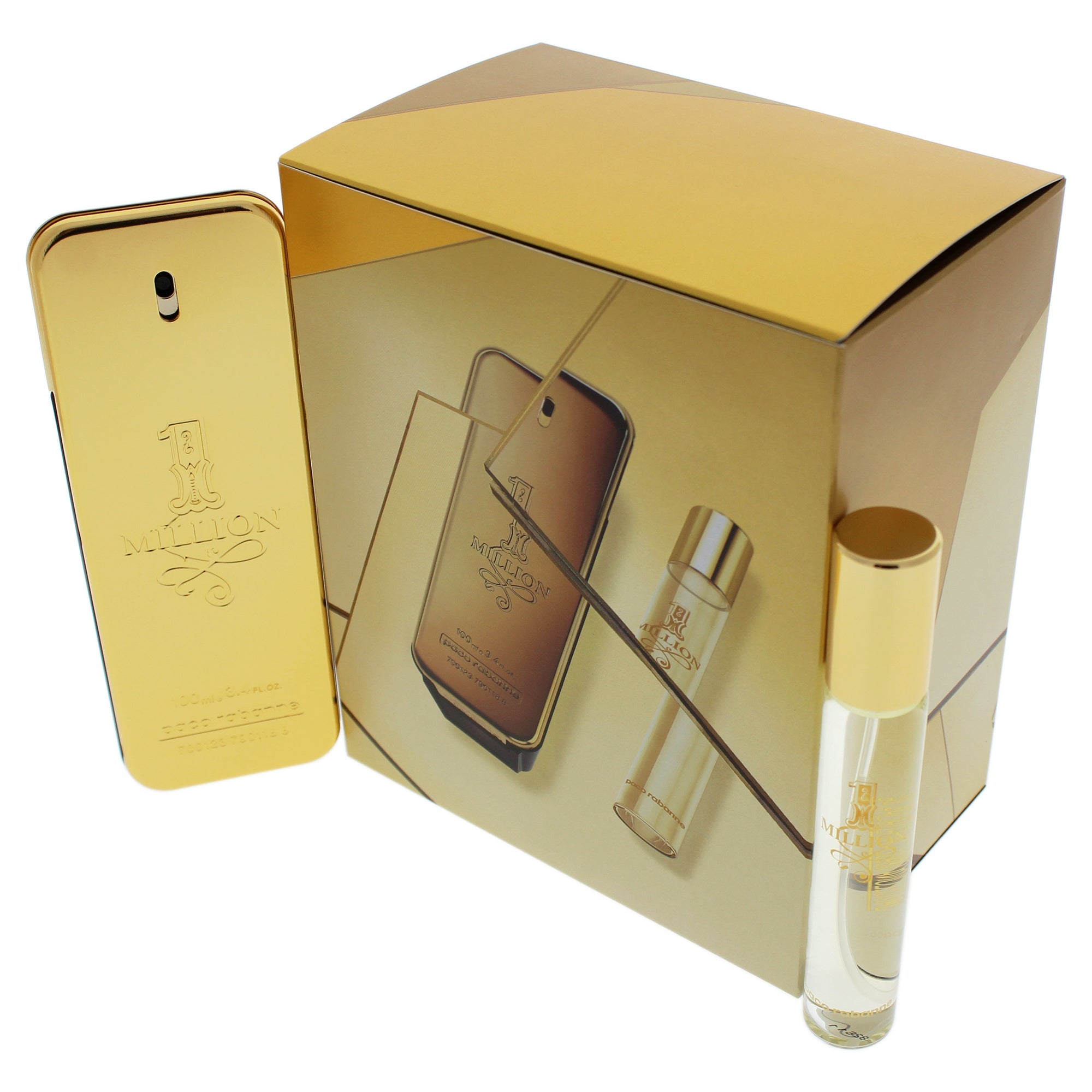 1 Million by Paco Rabanne for Men - 2 Pc Gift Set 3.4oz EDT Spray, 0.68oz EDT Spray