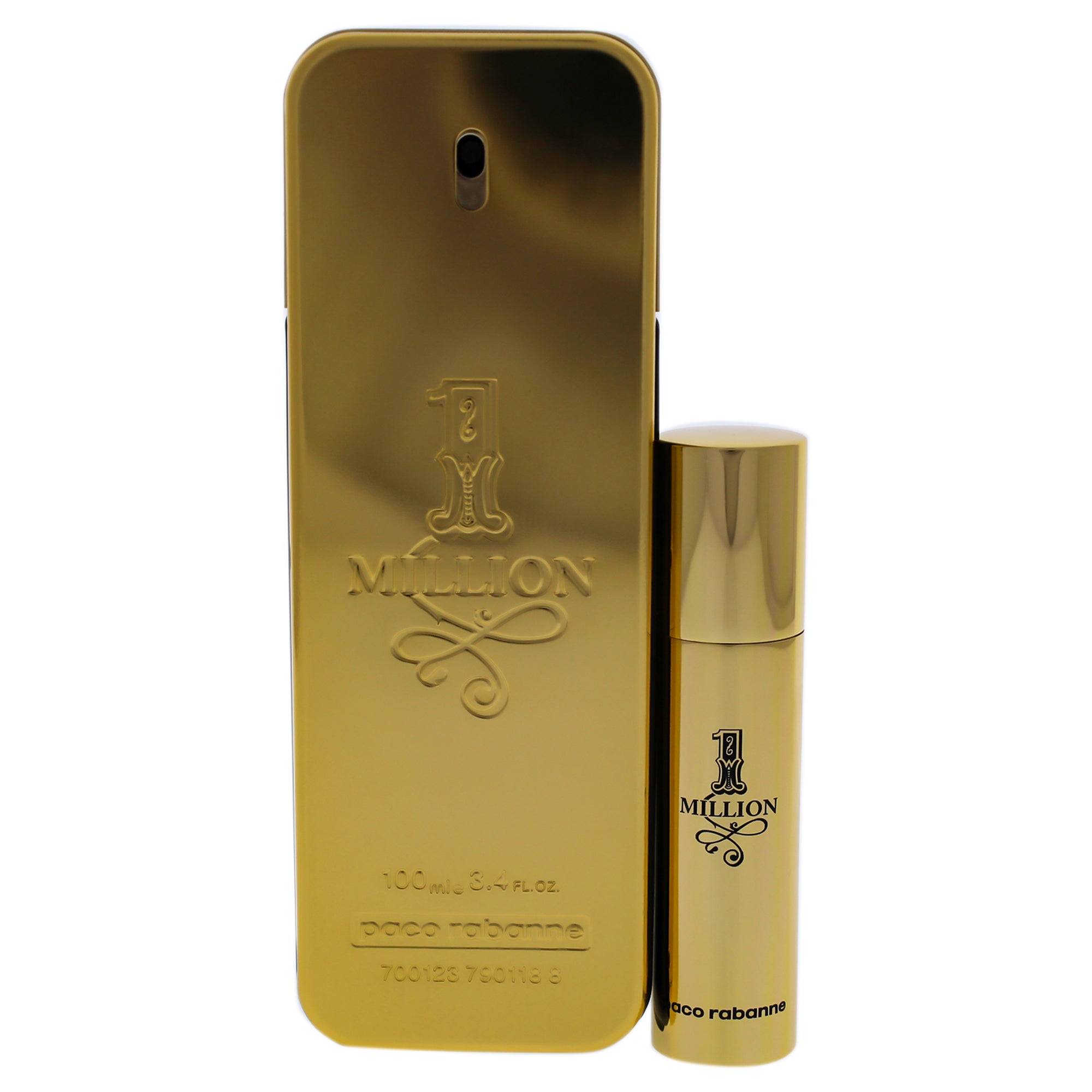 1 Million by Paco Rabanne for Men - 2 Pc Gift Set 3.4oz EDT Spray, 0.34oz EDT Spray (Mini)