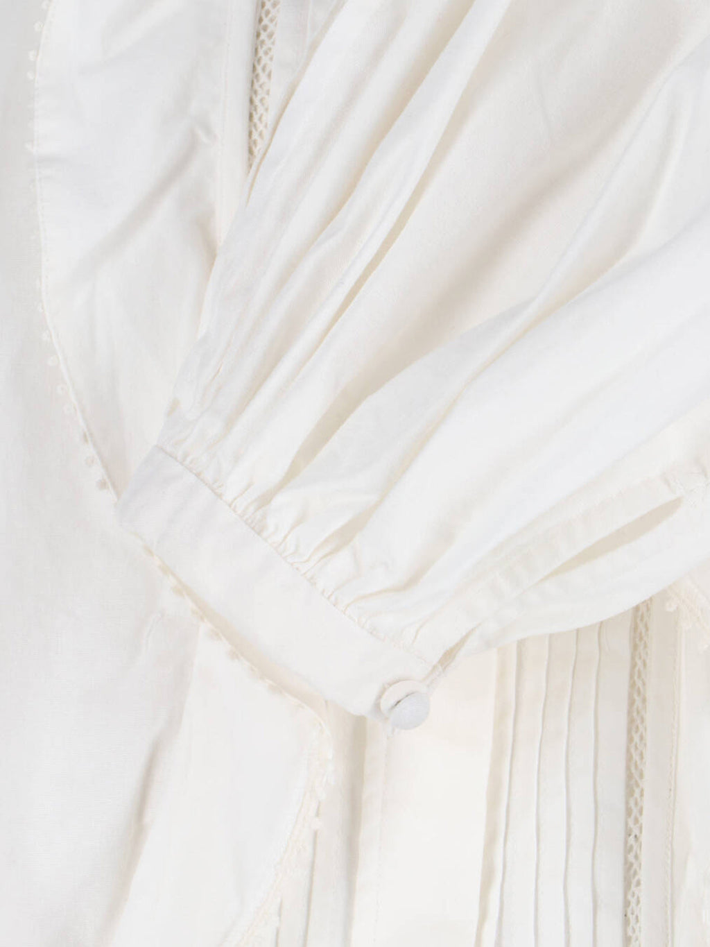 "Cubraly" White Cotton Shirt, Round Neck
