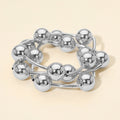 3PCS - Metal Ball and Bar Beaded Stretch Multi Layered Bracelets
