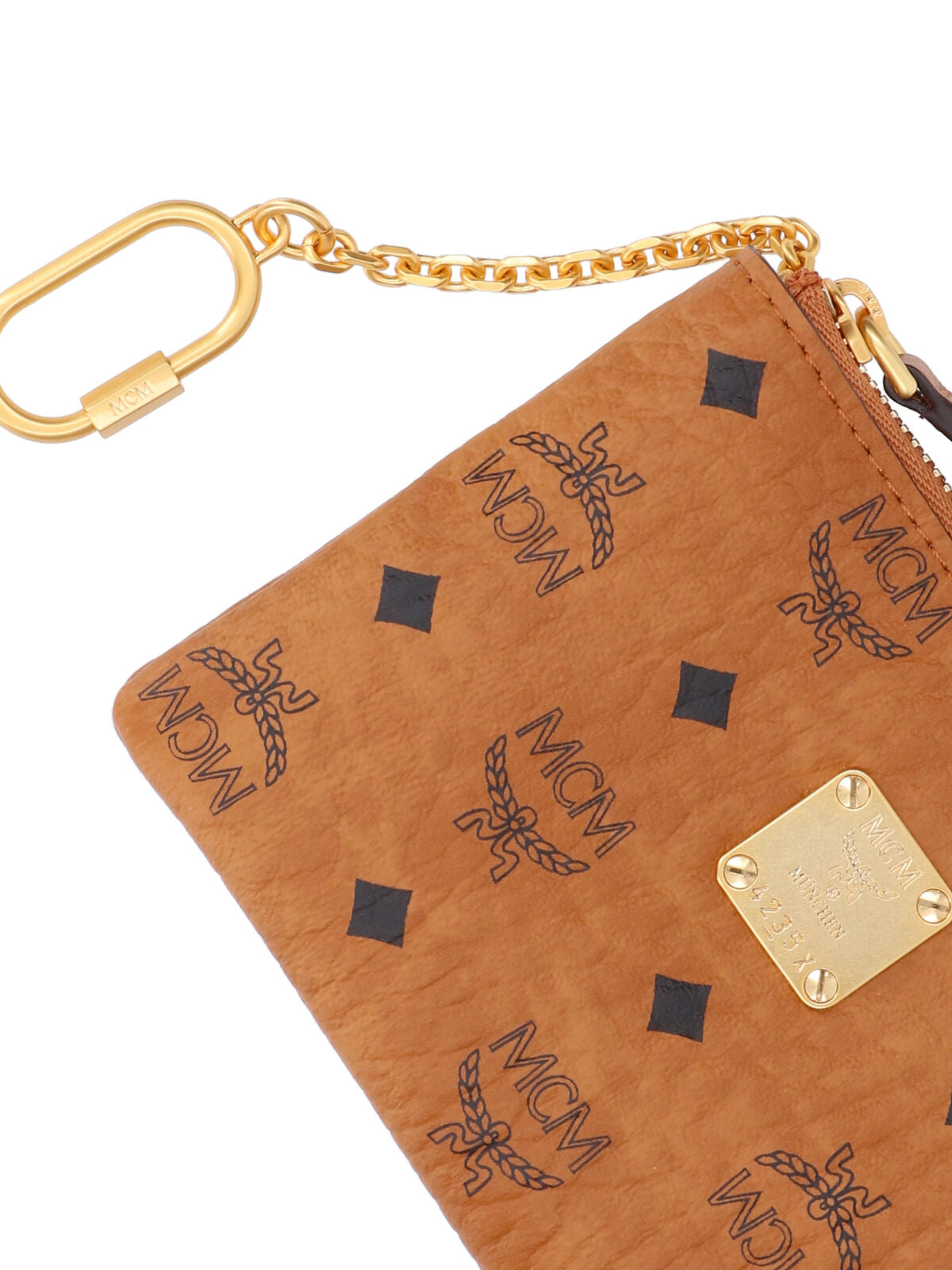 "Aren" Zip Coin Purse, In Brown "Visetos"