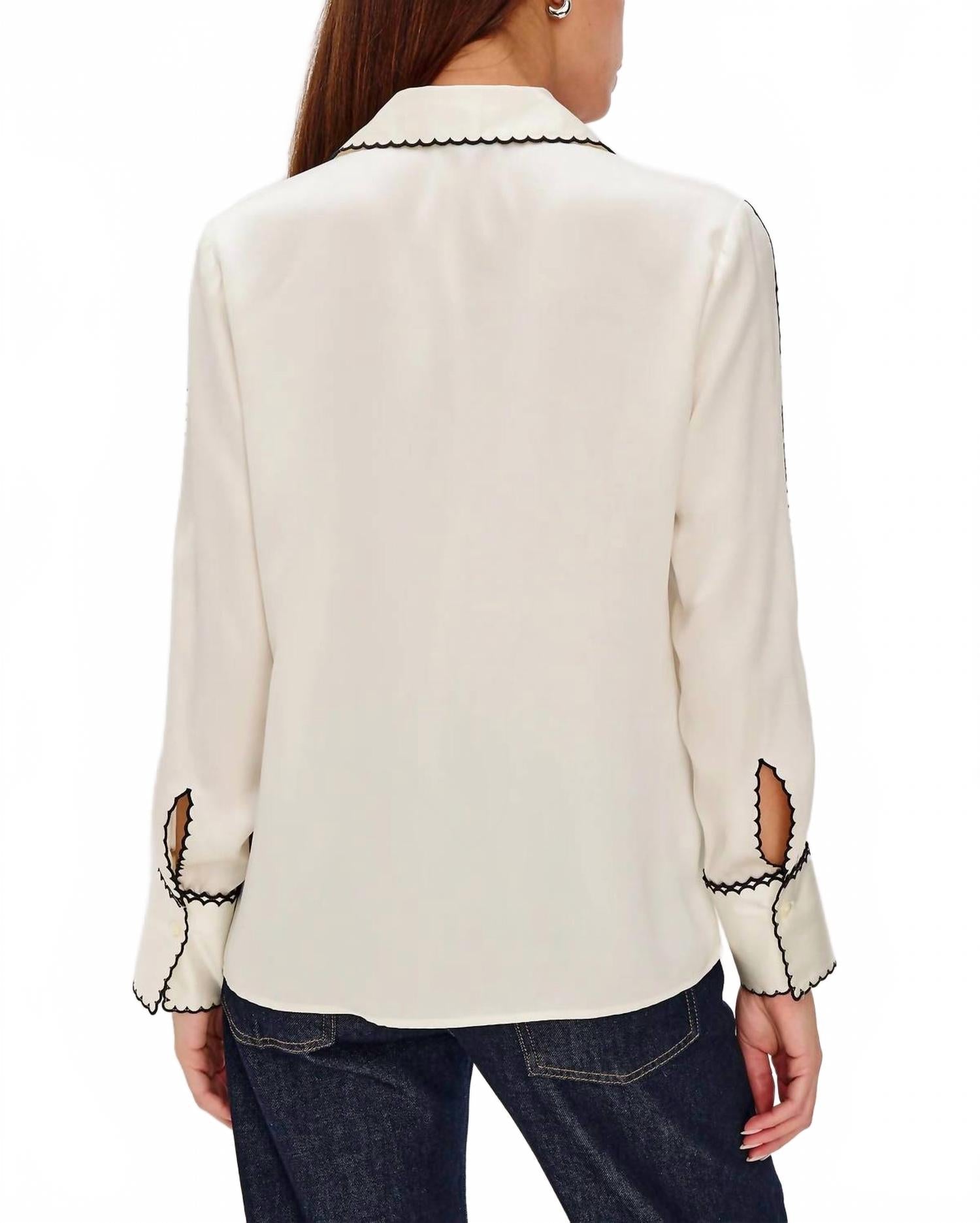 Aloise Classic Collared Shirt In Ivory