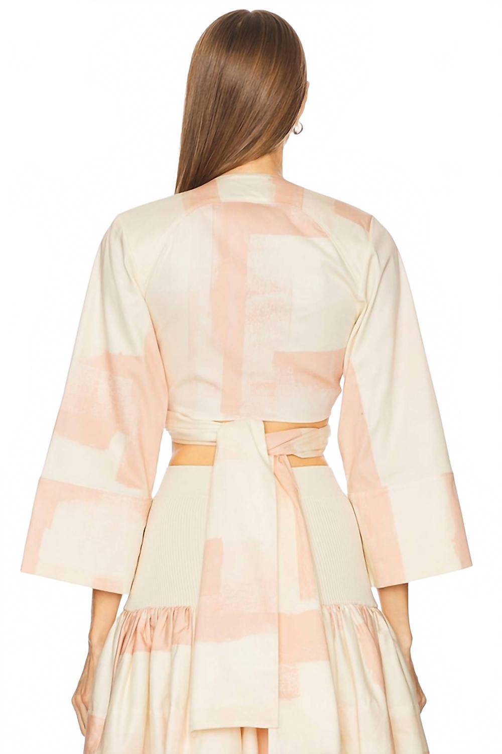 Ansalm Top In Pink Brushstroke