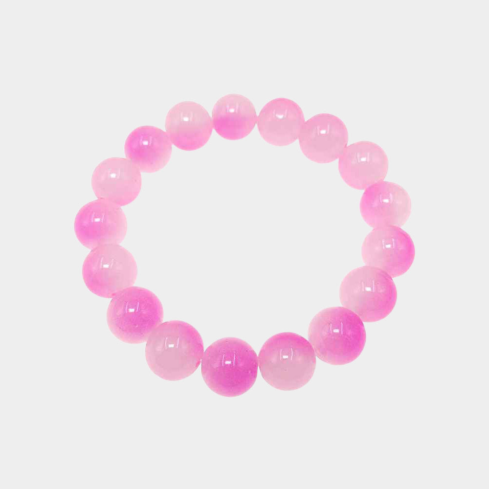 12PCS - Marbled Ball Beaded Stretch Bracelets