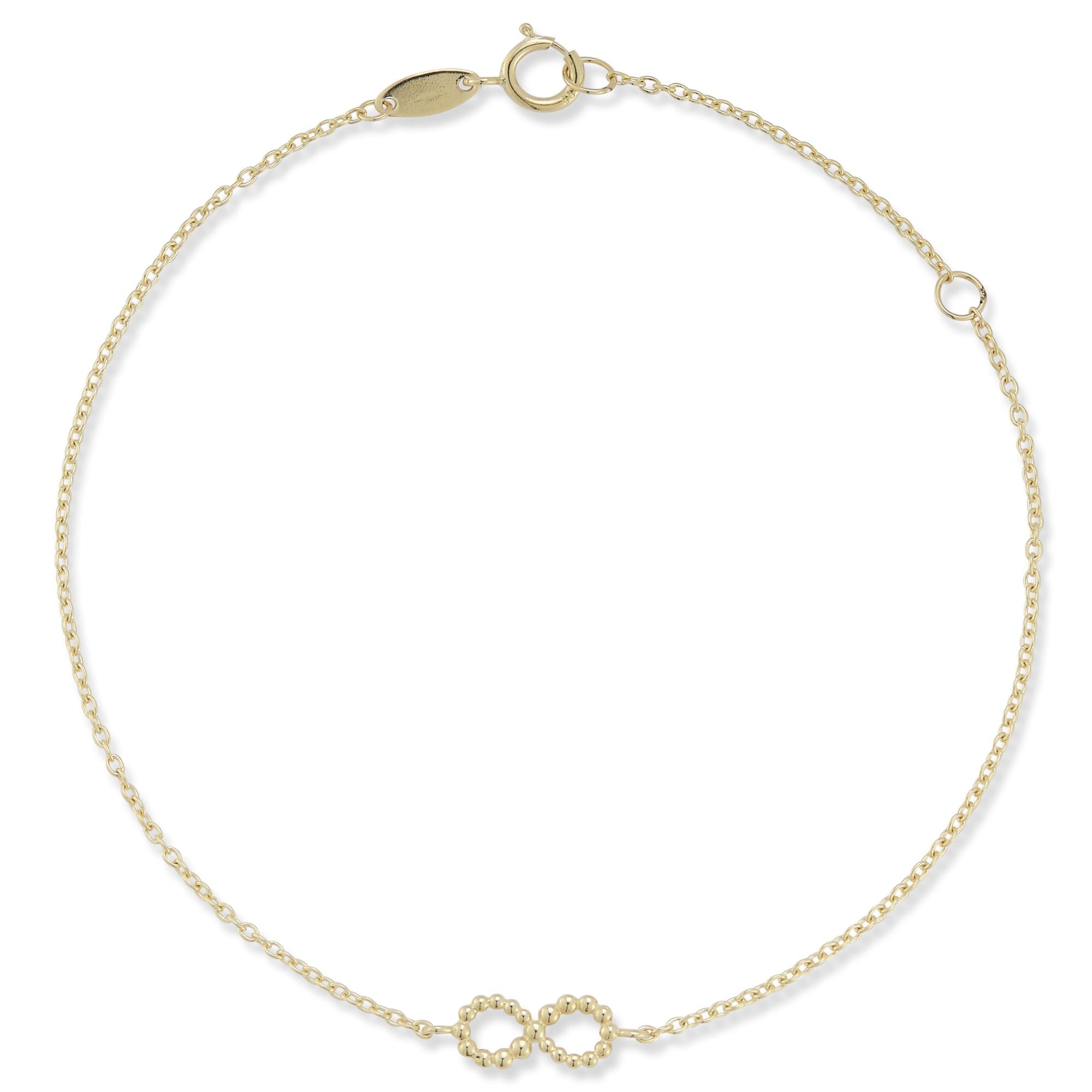 14K Gold Infinity Bracelet