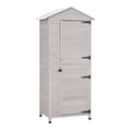 4-Shelf Garden Storage Shed with Handle and Foot Pads