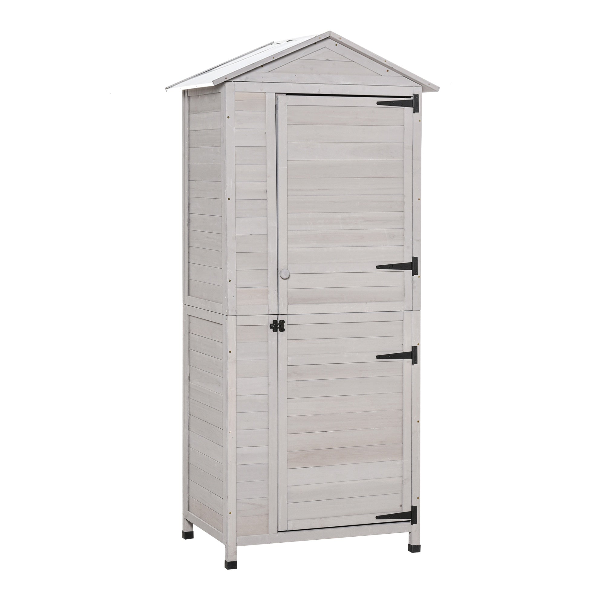 4-Shelf Garden Storage Shed with Handle and Foot Pads