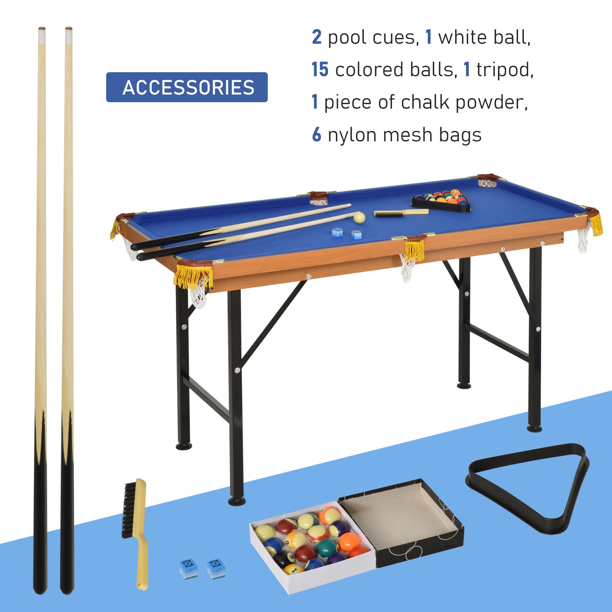 55" Mini Billiards Table for Home and Family Fun