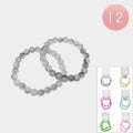 12 SET OF 2 - Round Beaded Stretch Multi Layered Bracelets