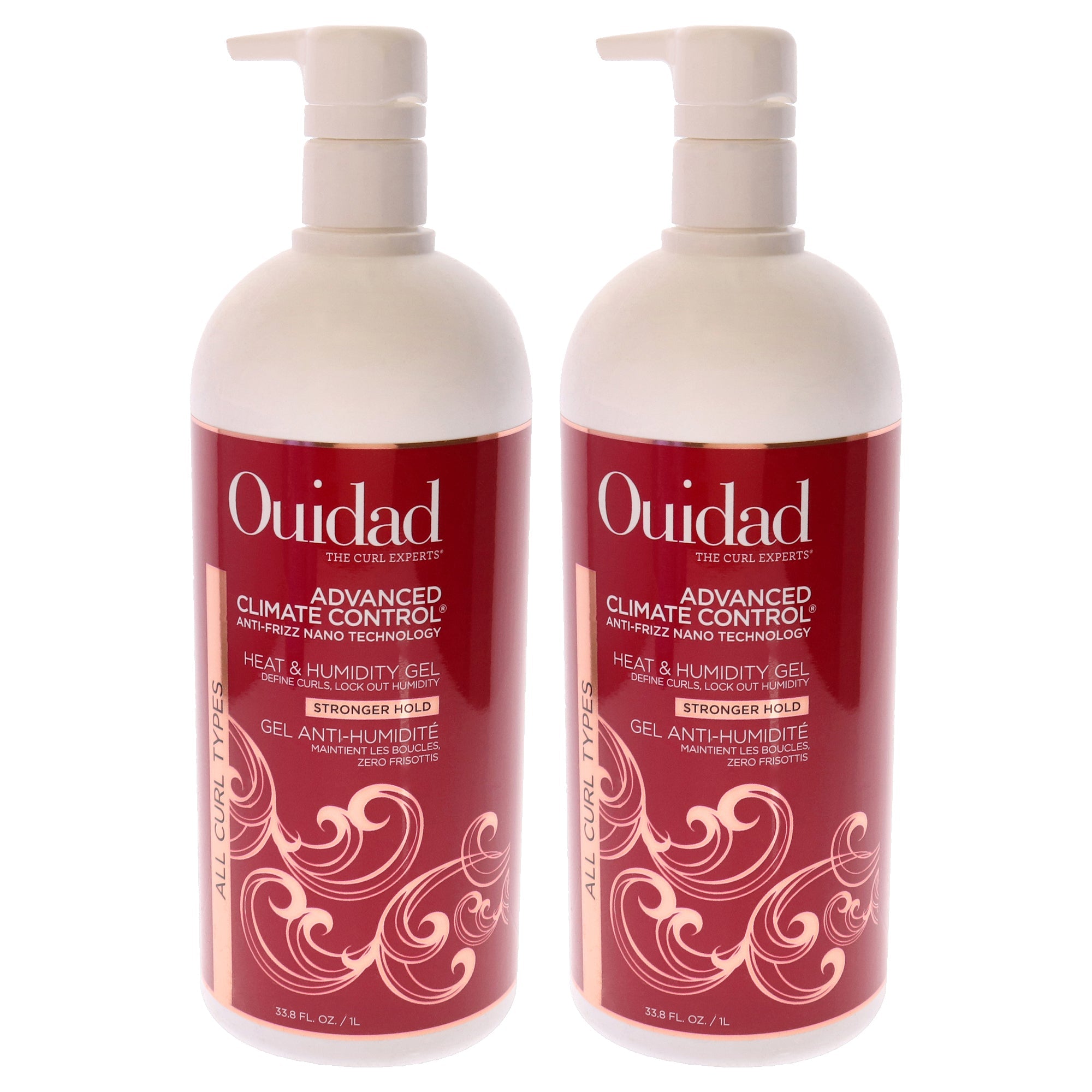 Advanced Climate Control Heat and Humidity Gel - Strong Hold by Ouidad for Unisex - 33.8 oz Gel - Pack of 2