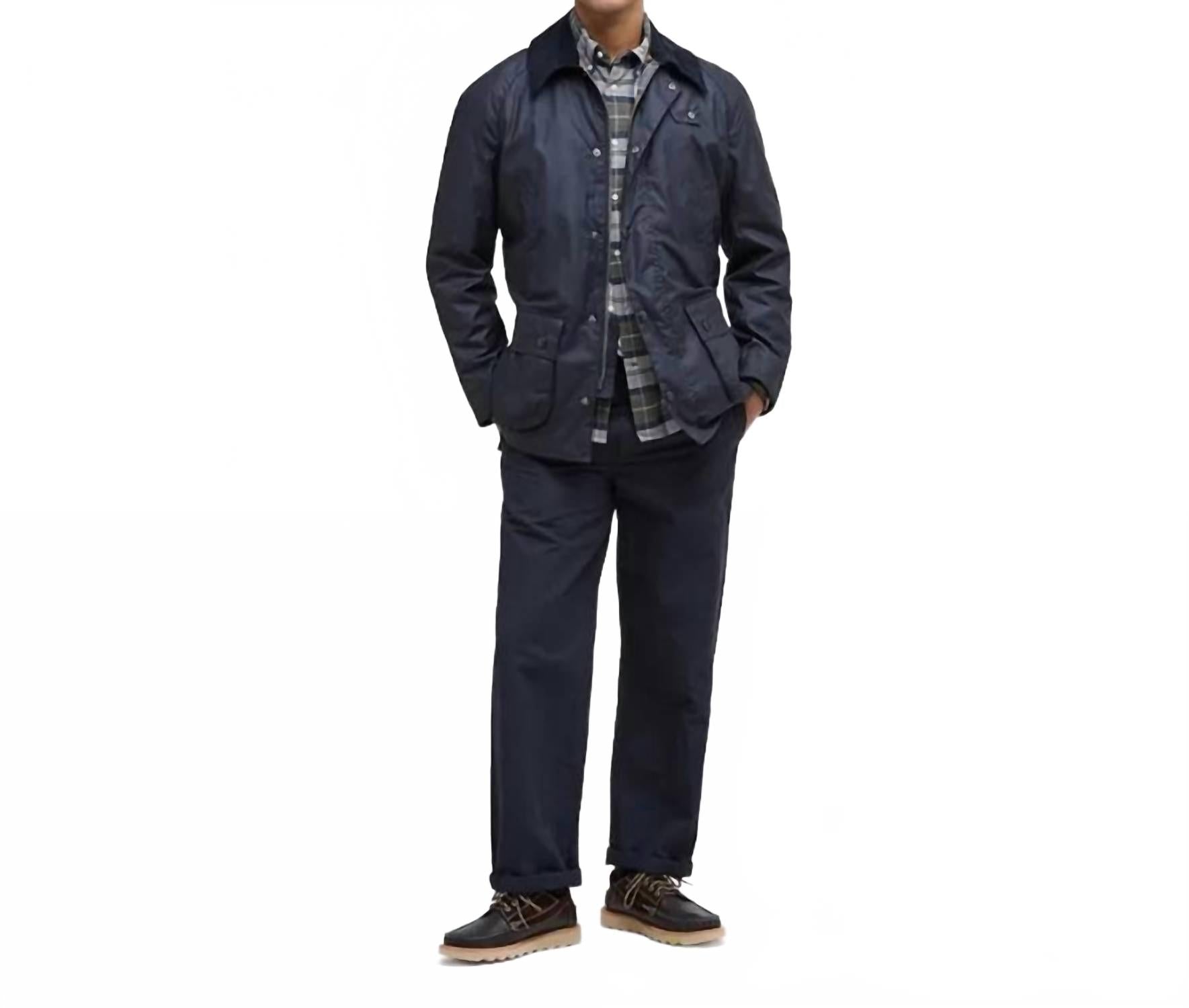 Ashby Waxed Jacket In Navy