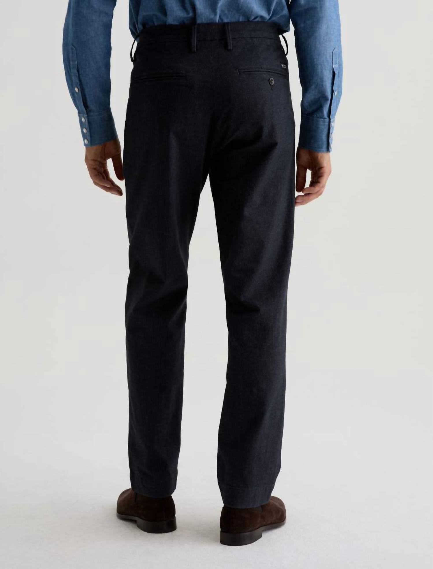 Archie Trouser In Steel Grey Pinstripe