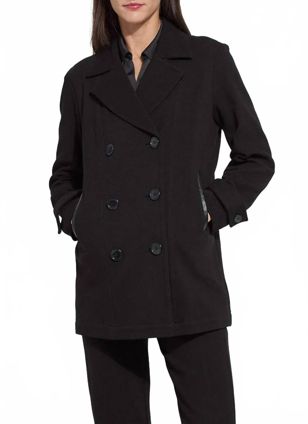 Alma Cavalry Peacoat In Black