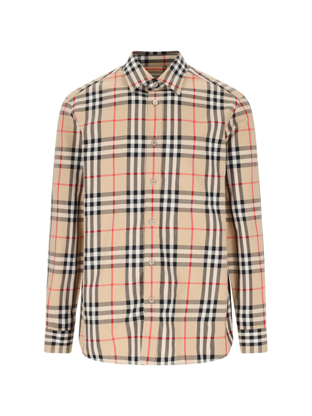 "Check" Pocket Shirt – Beige