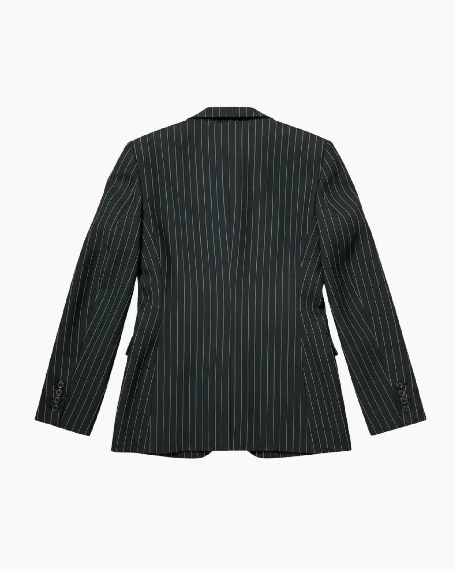 Anabel Tailored Jacket In Black Pinstripe
