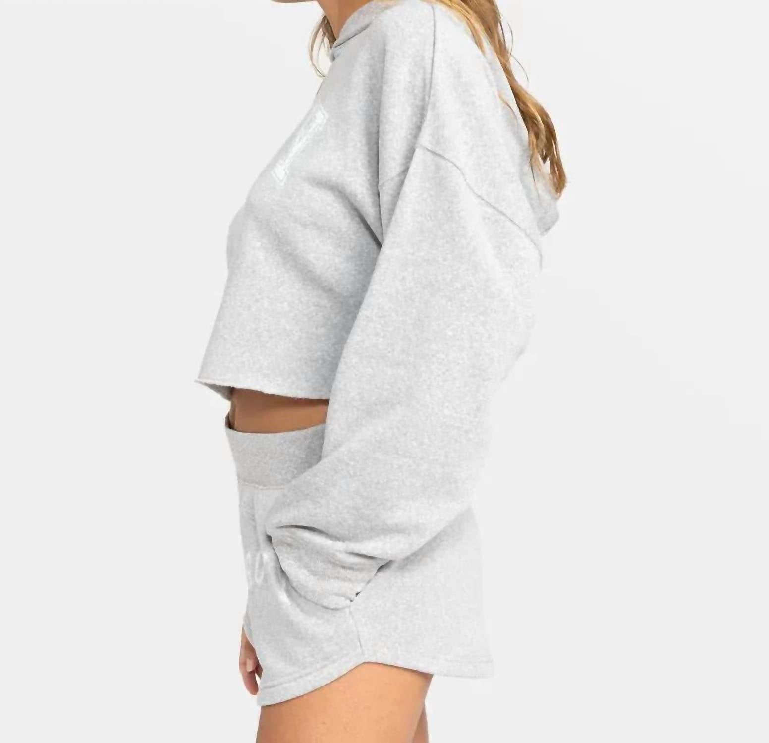 Afternoon Hike Crop Hoodie In Heritage Heather