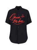 "Opne 24 Hrs" Bowling Shirt – Black