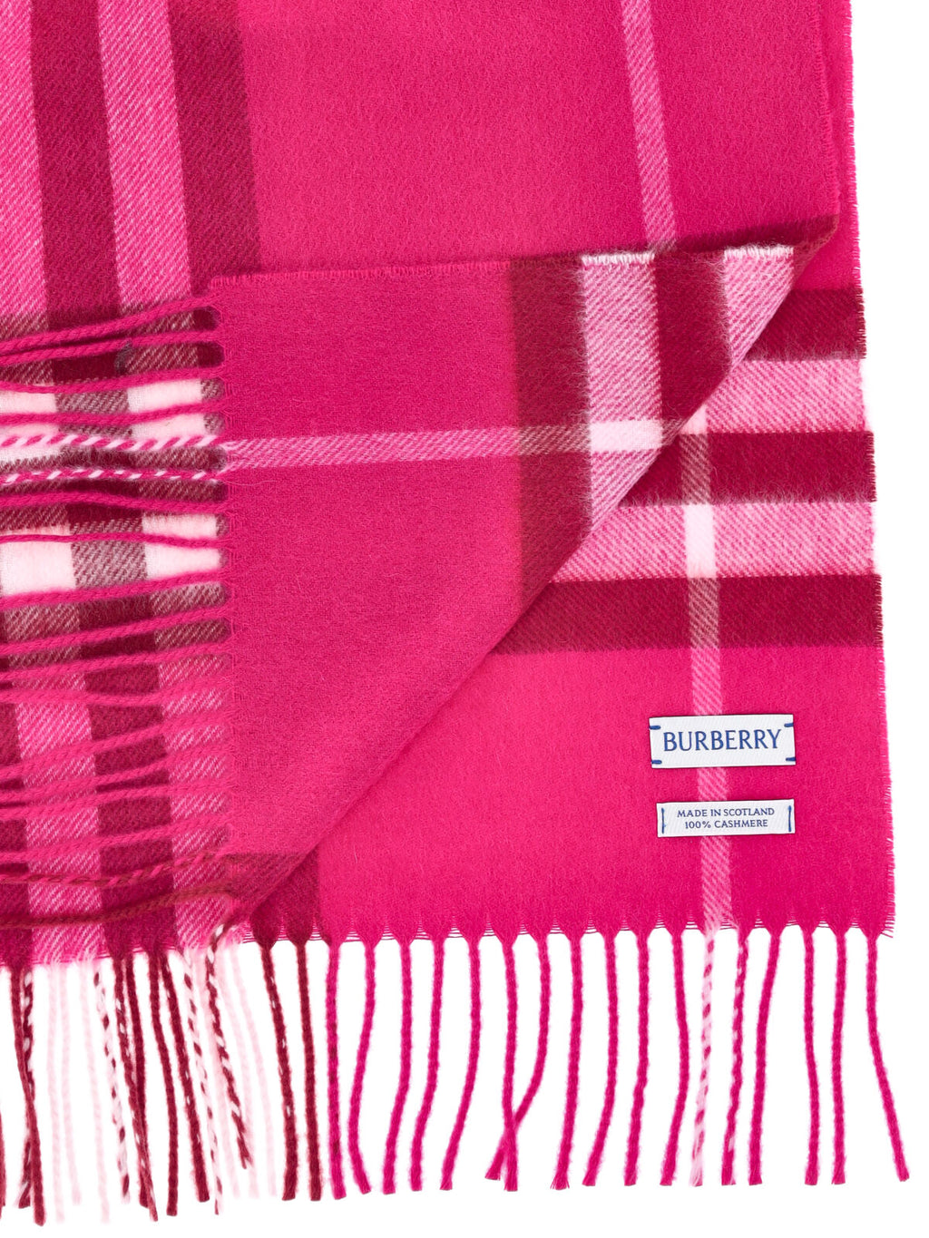"Check" Cashmere Scarf – Fuchsia