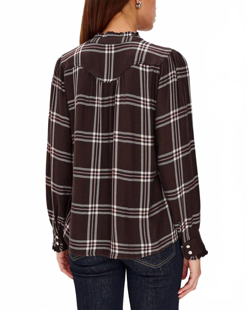 Alanna Button Down Shirt In Chocolate Napoleon