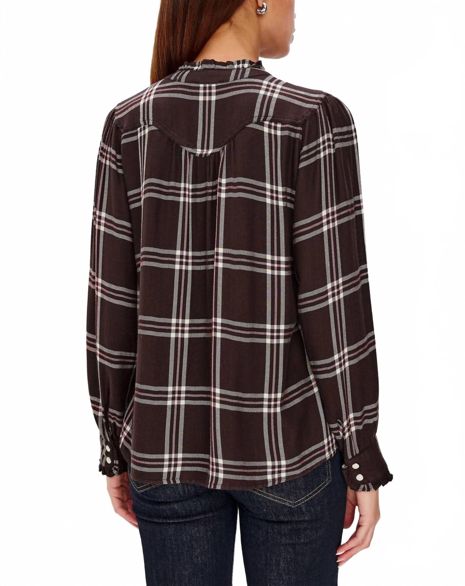 Alanna Button Down Shirt In Chocolate Napoleon