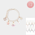 12PCS - Quatrefoil Starfish Shell Flower Charm Station Bracelets